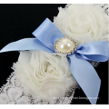 Best selling Beautiful Blue Lace and Bow Wedding Bridal Garters Exquisite Elastic Wedding Garter